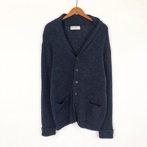 Line of Trade‎ Dockside Shawl Cardigan Wool Navy Blue Size XL Button Down